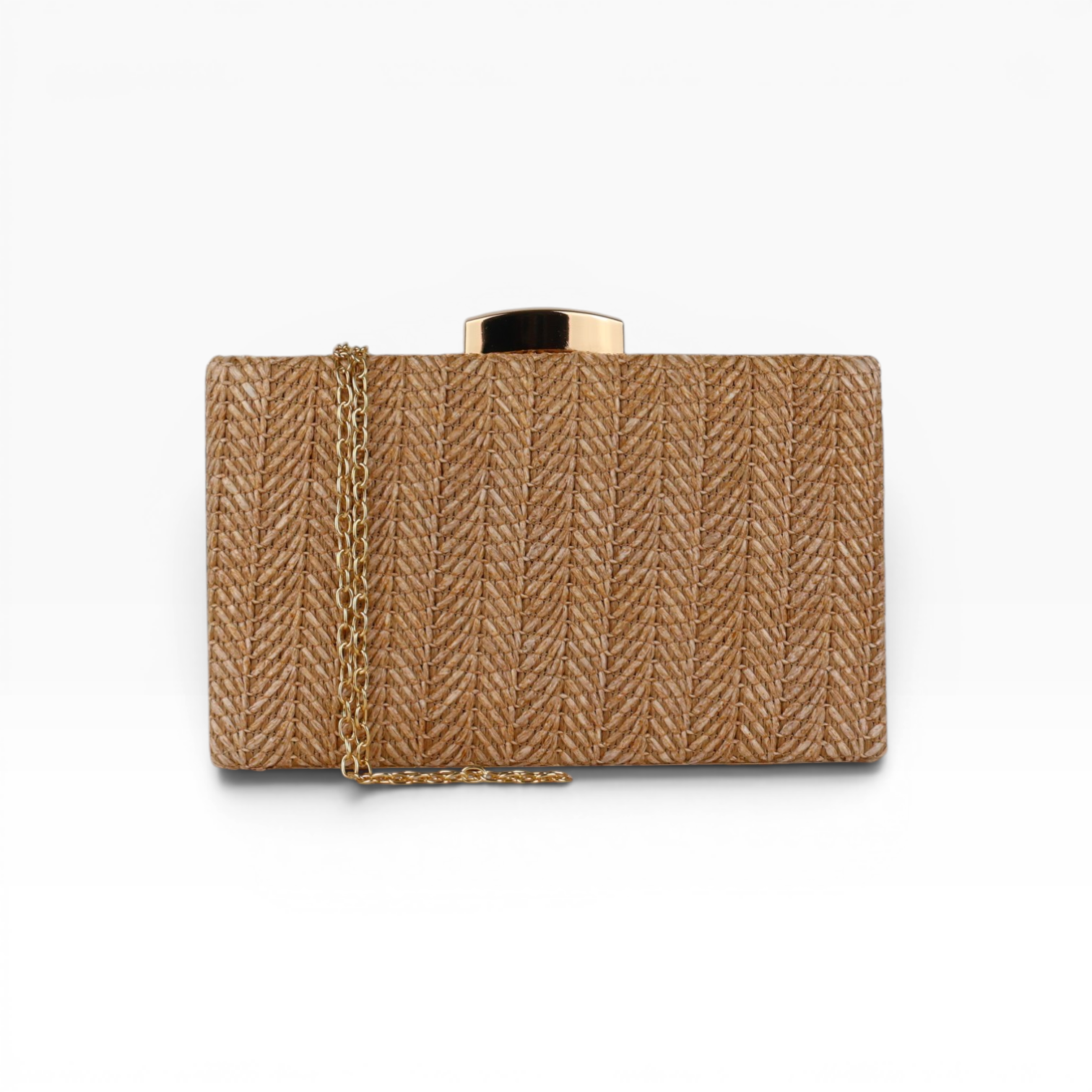 Bolsa Clutch Festa Palha Marrom Claro