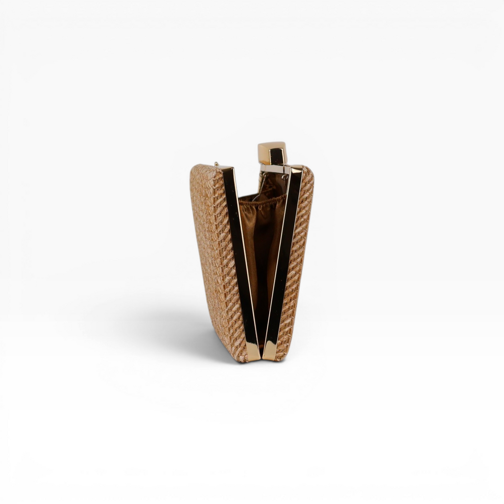 Bolsa Clutch Festa Palha Marrom Claro
