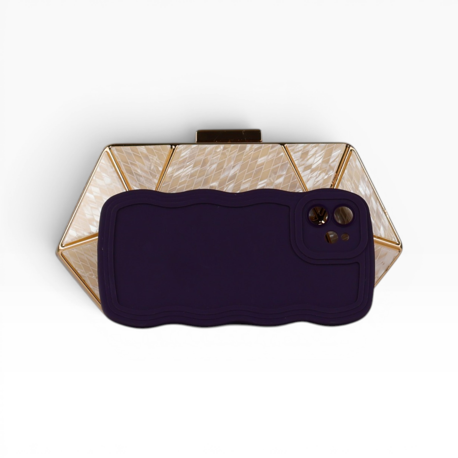 Bolsa de Festa Clutch Acrílico Bege
