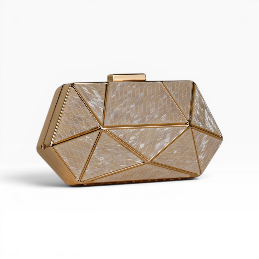 Bolsa de Festa Clutch Acrílico Bege