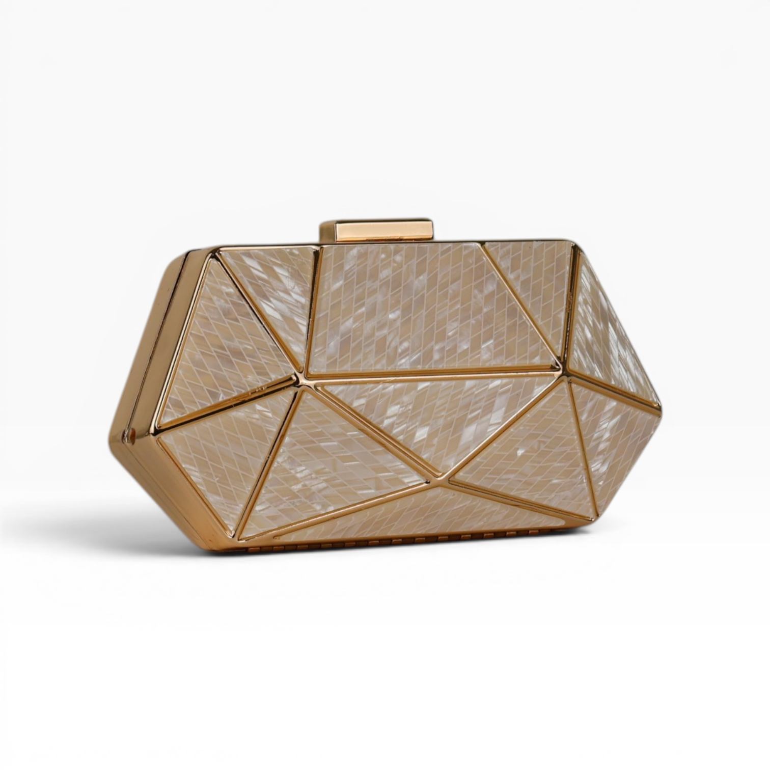 Bolsa de Festa Clutch Acrílico Bege