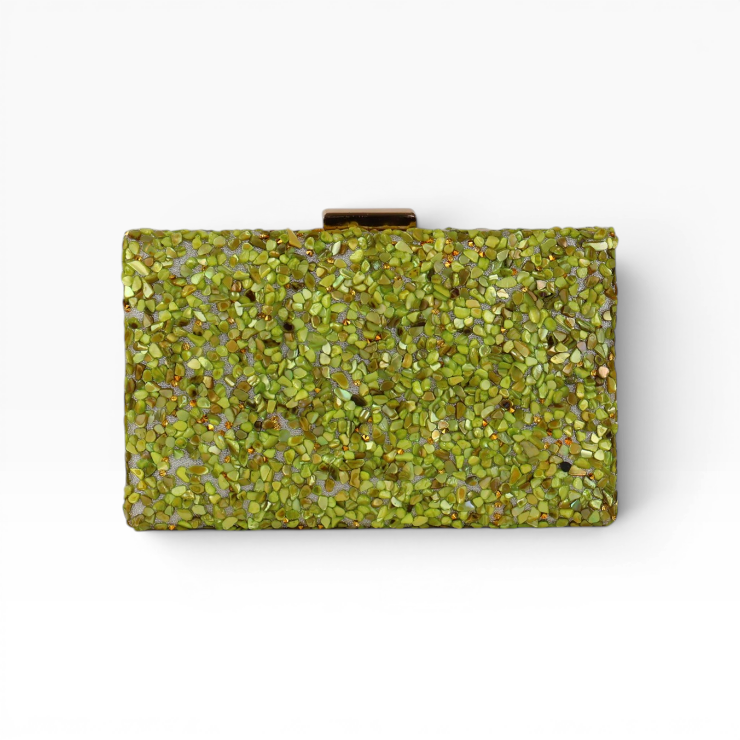 Bolsa de Festa Clutch Pedraria Verde Pistaccio