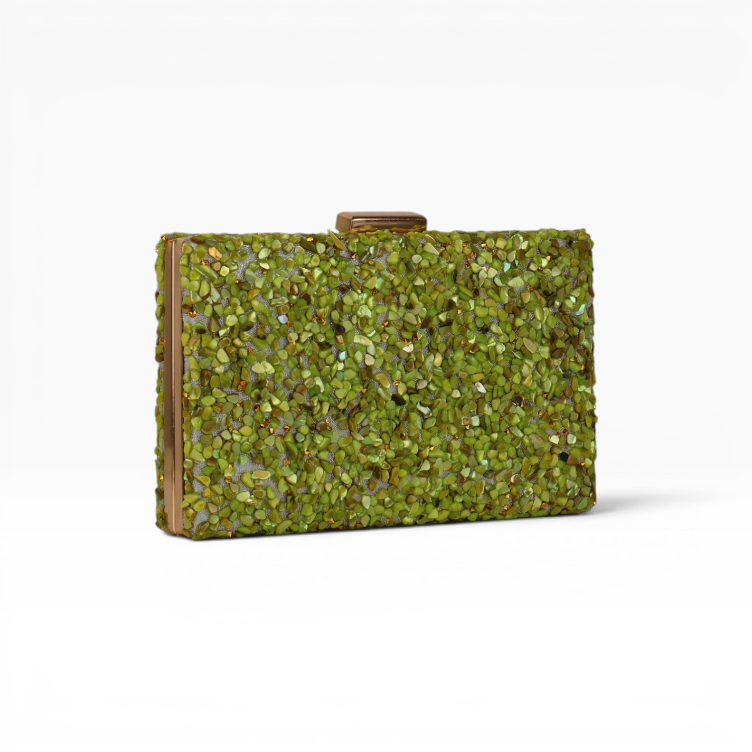 Bolsa de Festa Clutch Pedraria Verde Pistaccio
