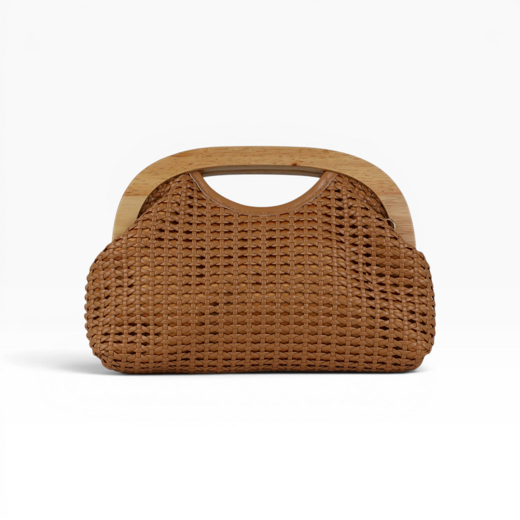 Bolsa de Mão Pouch Trama Marrom Claro