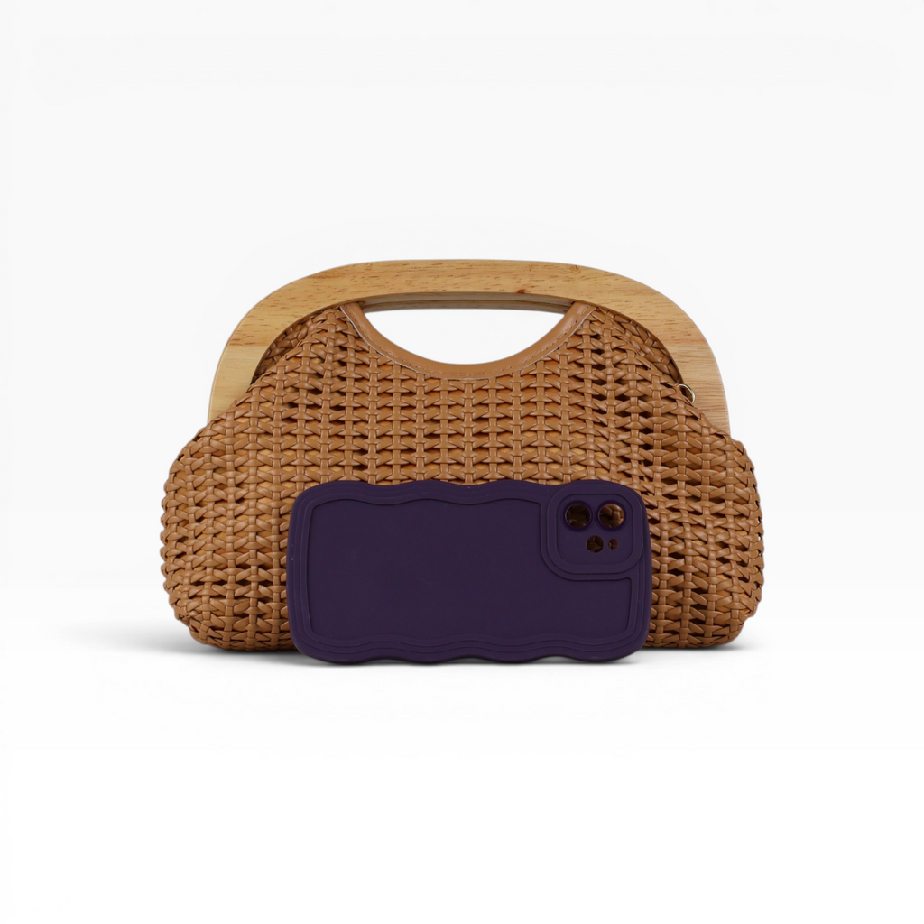 Bolsa de Mão Pouch Trama Marrom Claro