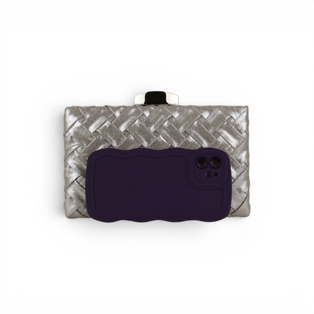 Bolsa Clutch Festa Prata Velha