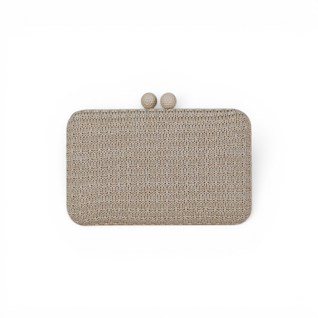Bolsa Clutch Festa Palha Bege