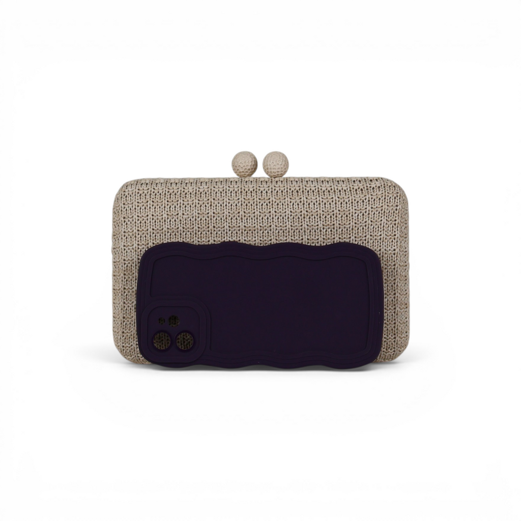 Bolsa Clutch Festa Palha Bege