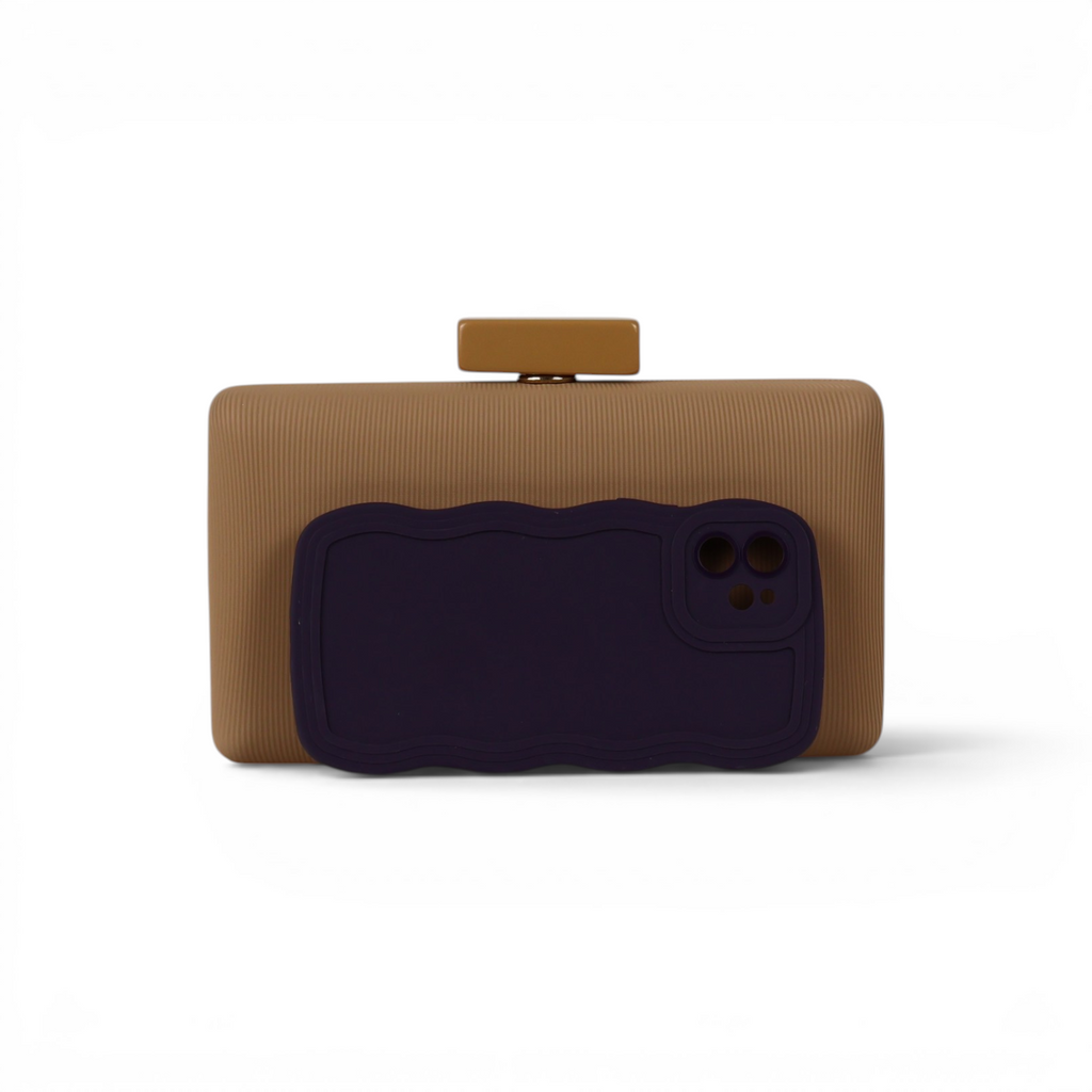 Bolsa Clutch Festa Palha Nude Escuro