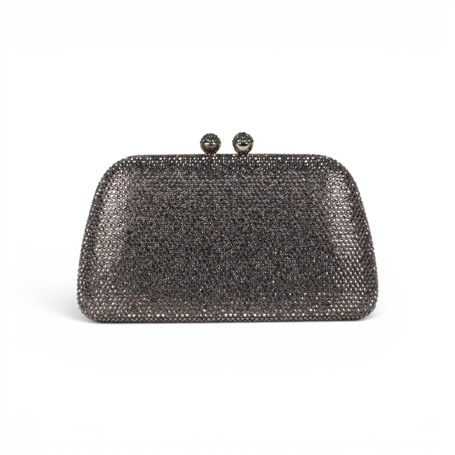 Bolsa Festa Clutch Pedraria Strass Prata Grafite