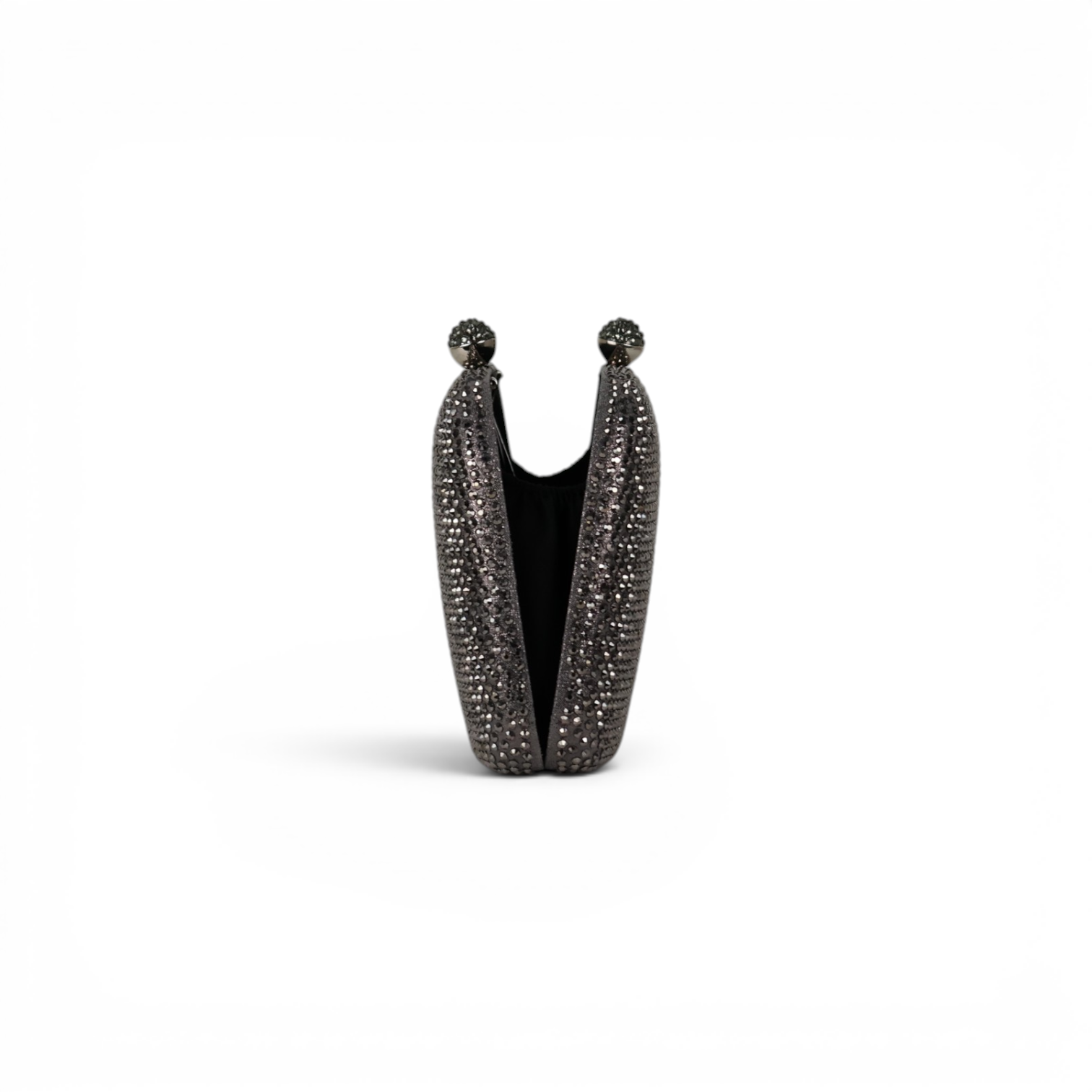 Bolsa Festa Clutch Pedraria Strass Prata Grafite