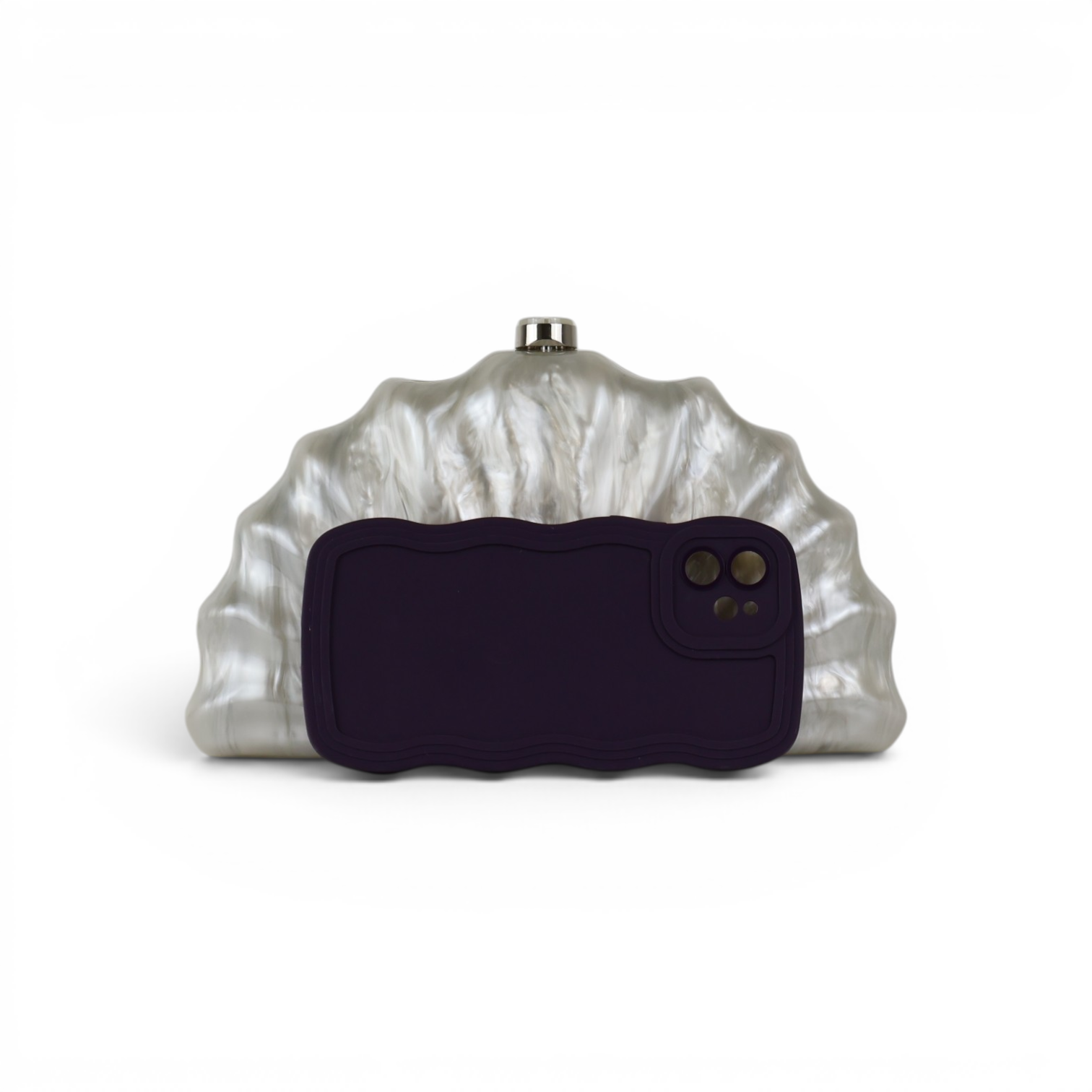 Bolsa Clutch Festa Acrílico Off White