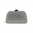 Bolsa de Festa Clutch Strass Prateada