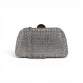 Bolsa de Festa Clutch Strass Prateada