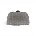 Bolsa de Festa Clutch Strass Prateada