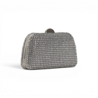 Bolsa de Festa Clutch Strass Prateada