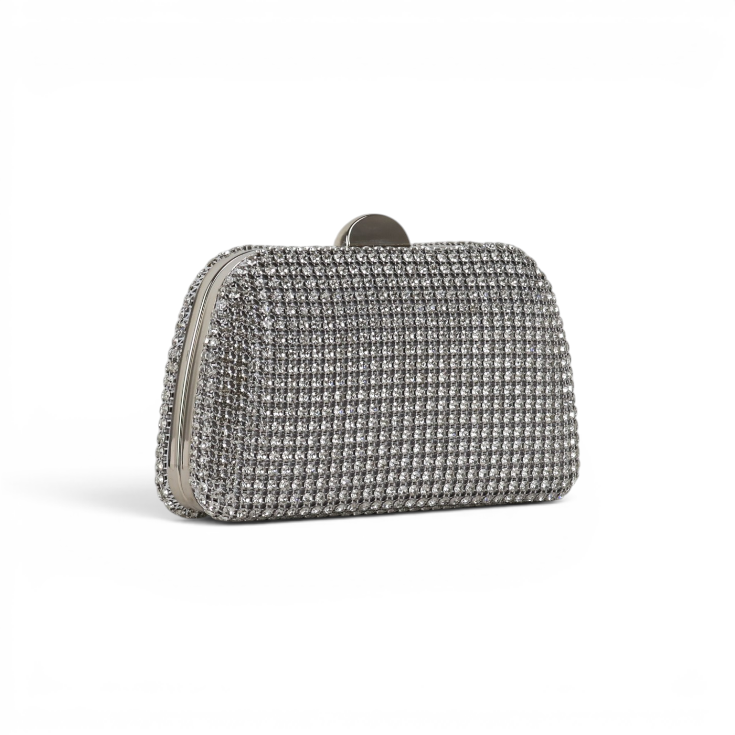 Bolsa de Festa Clutch Strass Prateada