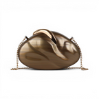 Bolsa Clutch Festa Acrílico Oval Marrom