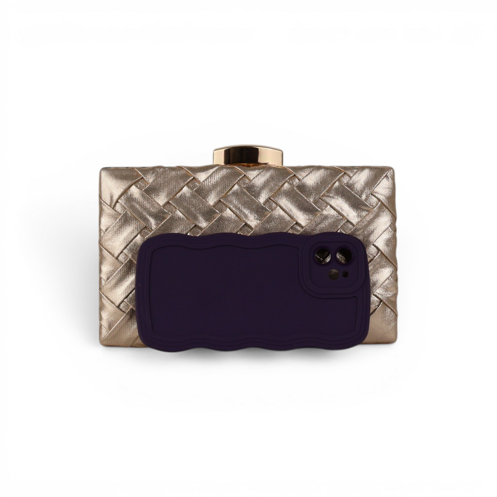 Bolsa Clutch Festa Champagne Metalizada