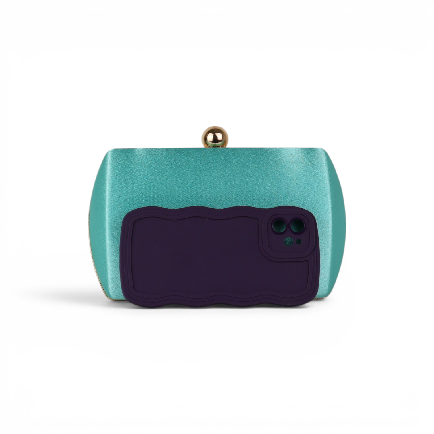 Bolsa Clutch Festa Cetim Turquesa