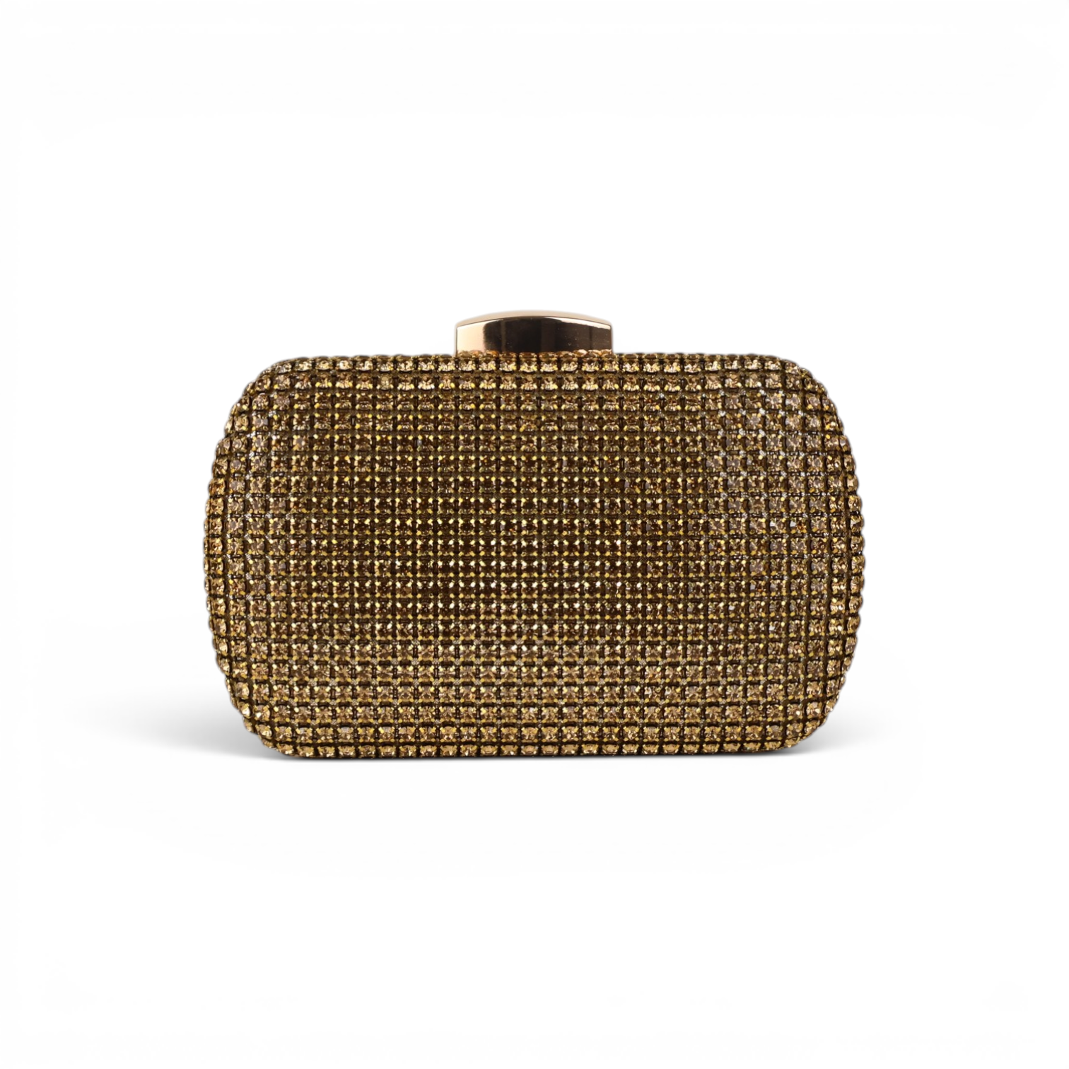 Bolsa Festa Clutch Strass Dourada Escura
