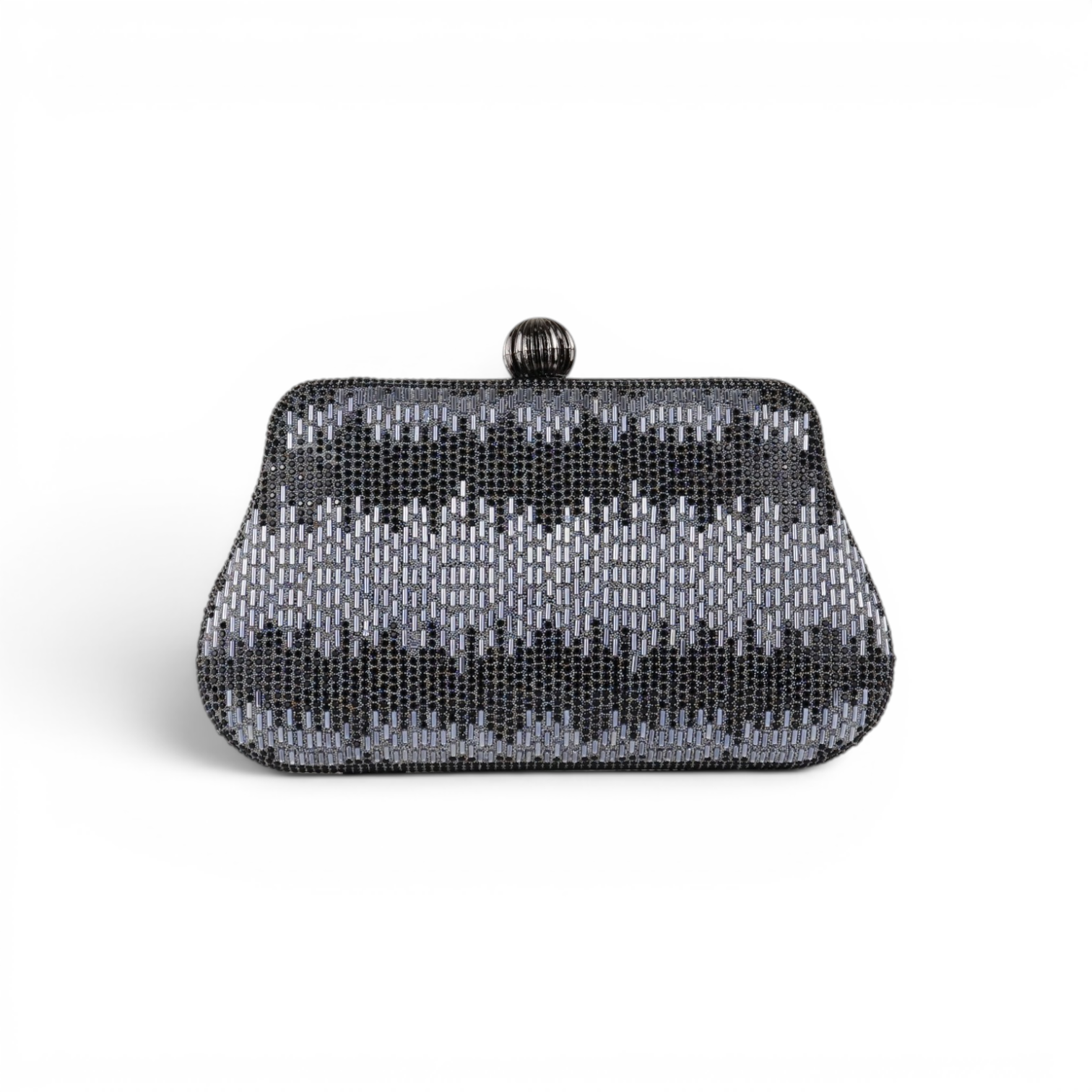 Bolsa Festa Clutch Vidrilhos Prata Grafite