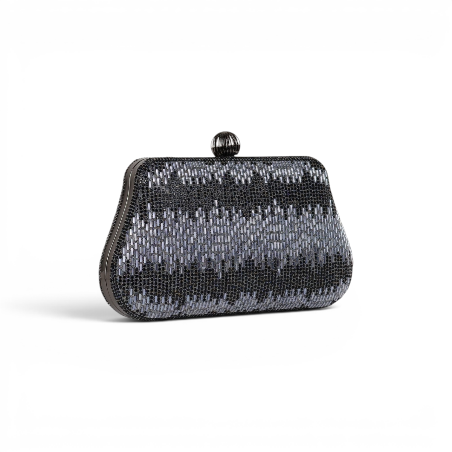 Bolsa Festa Clutch Vidrilhos Prata Grafite