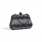 Bolsa Festa Clutch Vidrilhos Prata Grafite