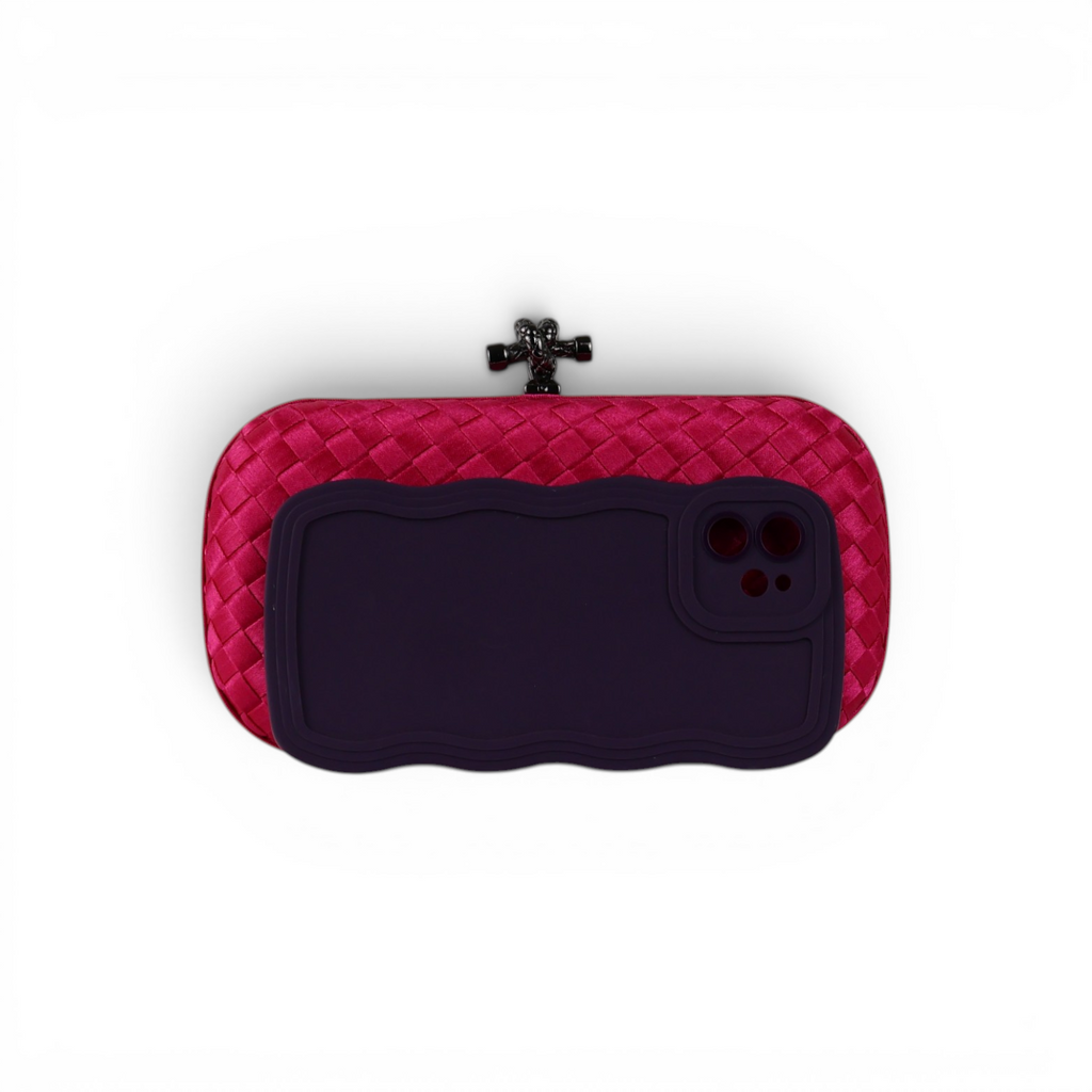 Clutch Tressê Cetim Inspired Pequena Rosa