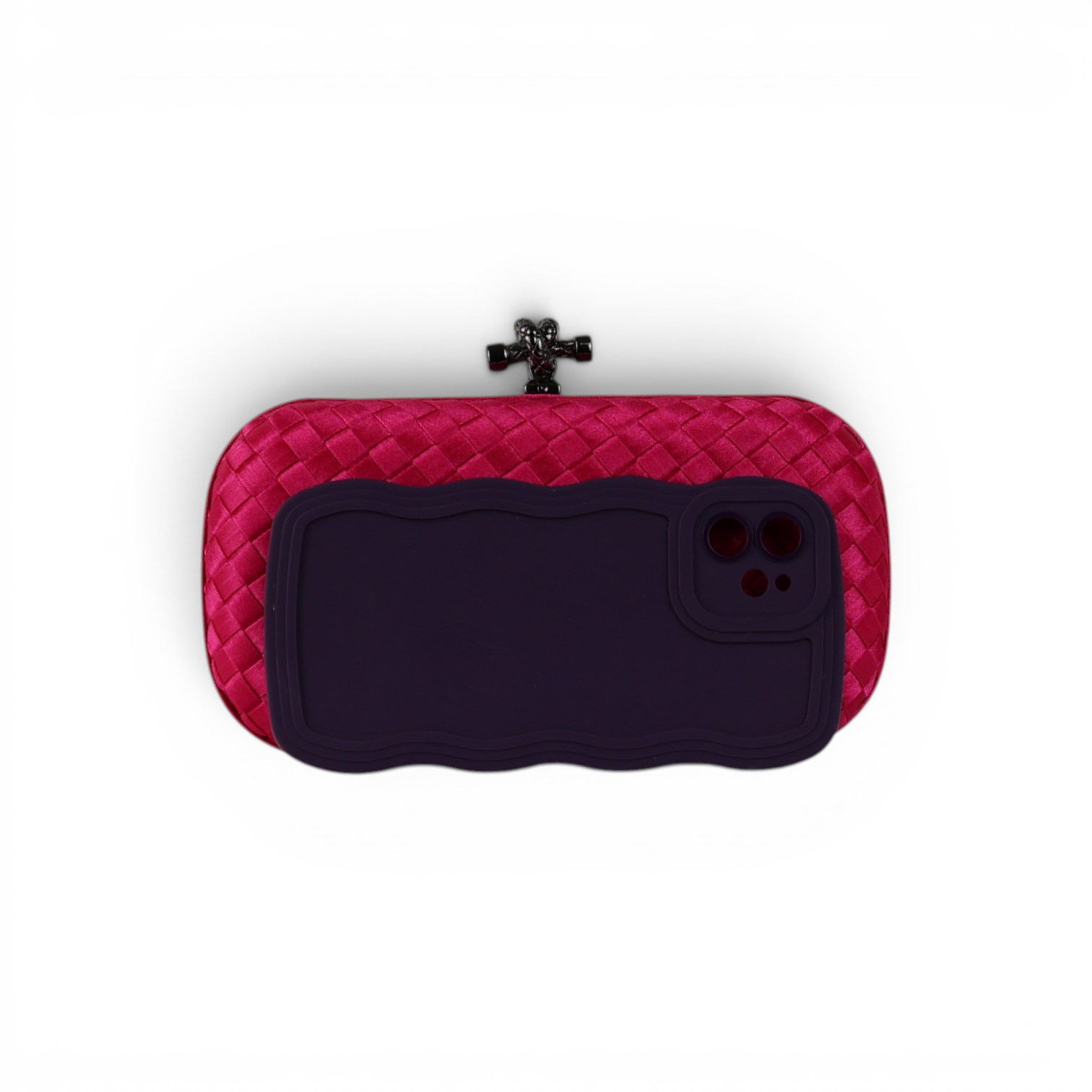 Clutch Tressê Cetim Inspired Pequena Rosa