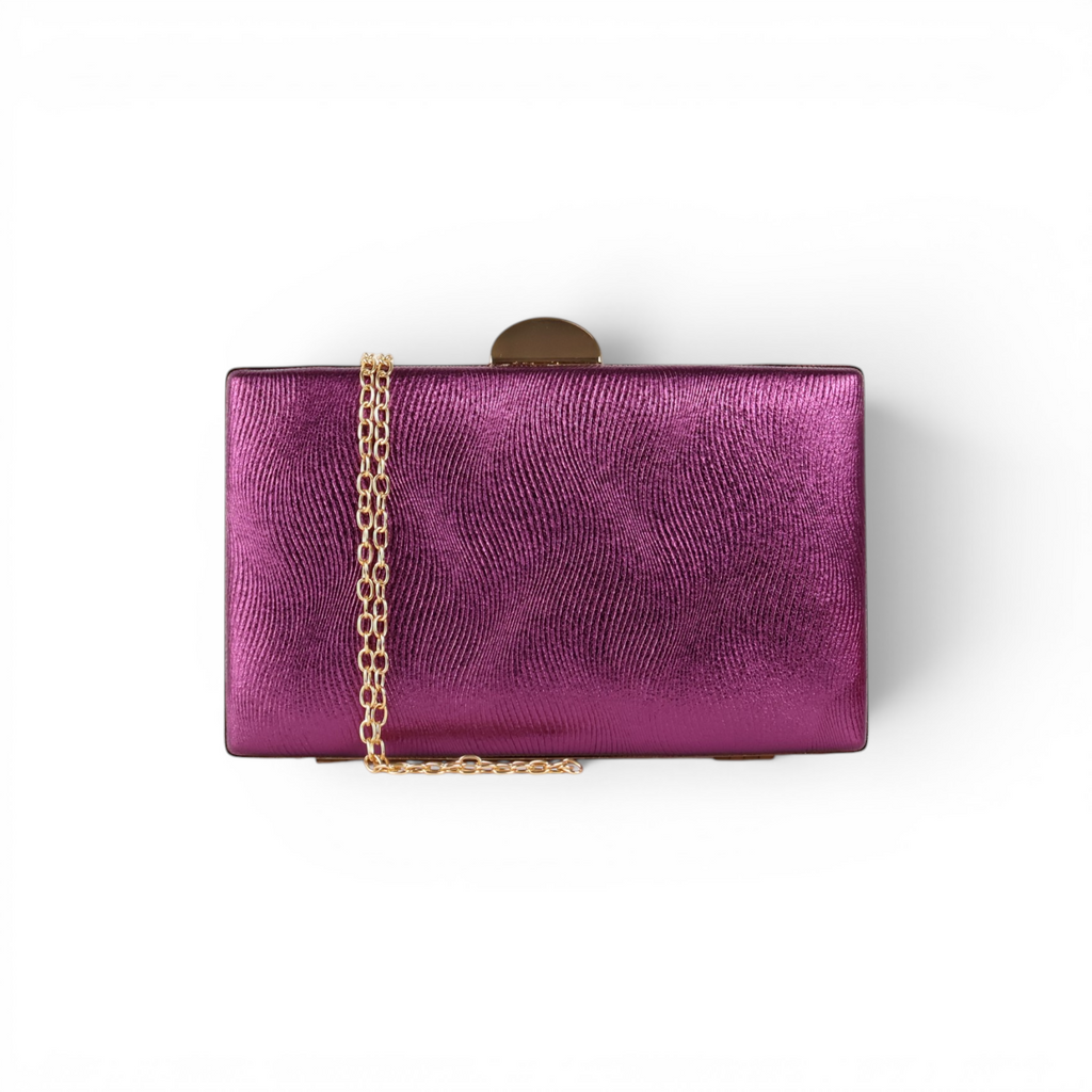 Bolsa de Festa Clutch Metalizada Roxo Berinjela