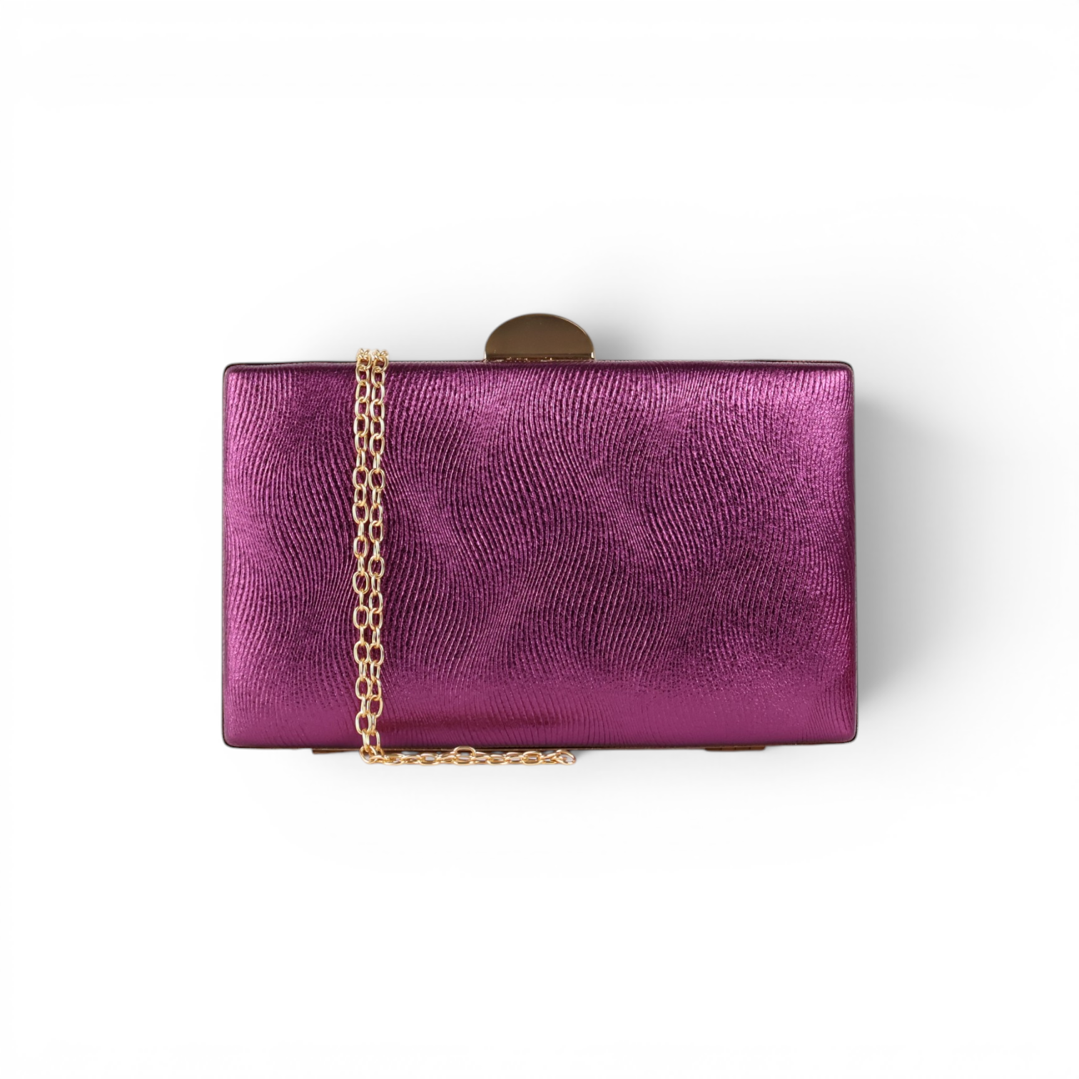 Bolsa de Festa Clutch Metalizada Roxo Berinjela