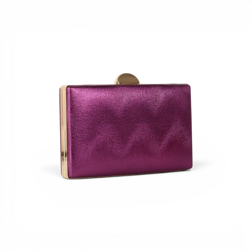 Bolsa de Festa Clutch Metalizada Roxo Berinjela