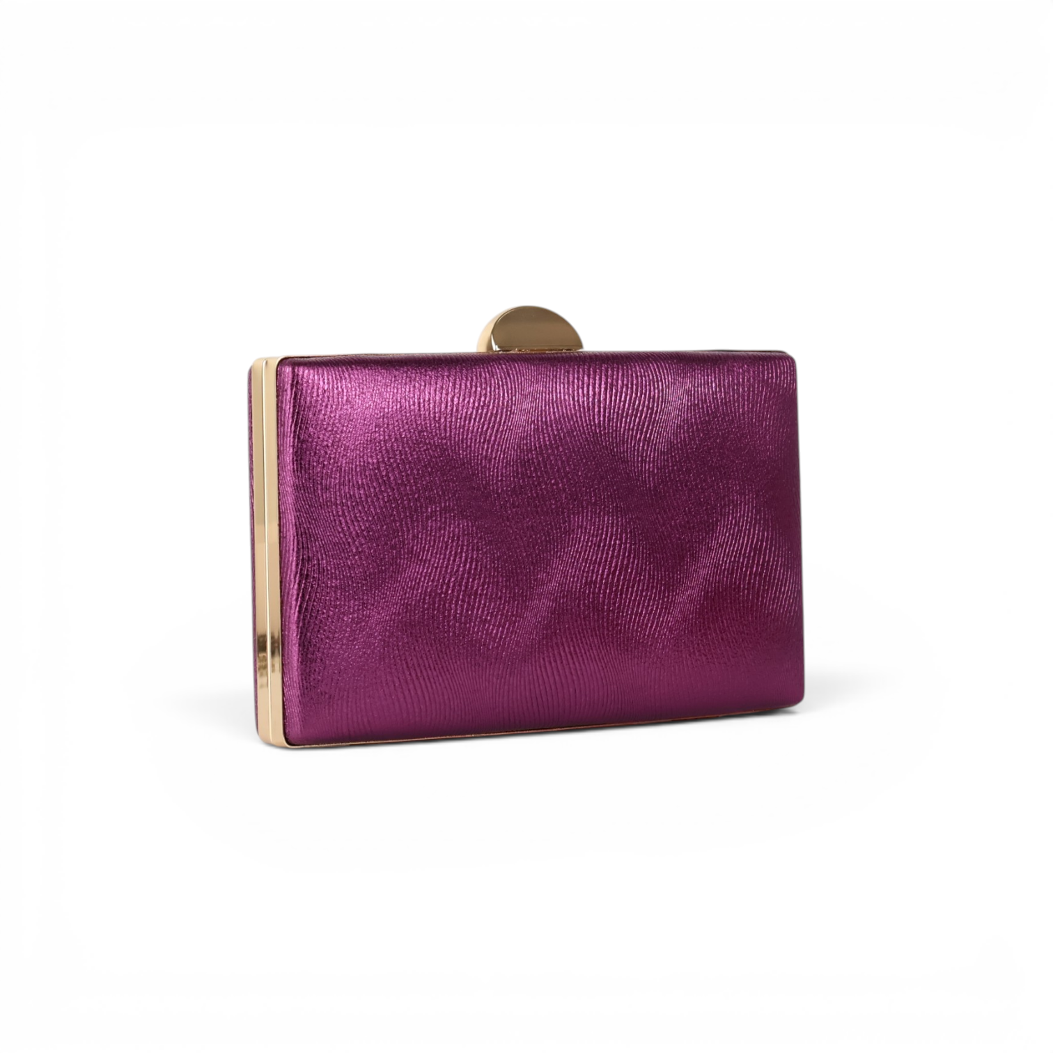 Bolsa de Festa Clutch Metalizada Roxo Berinjela
