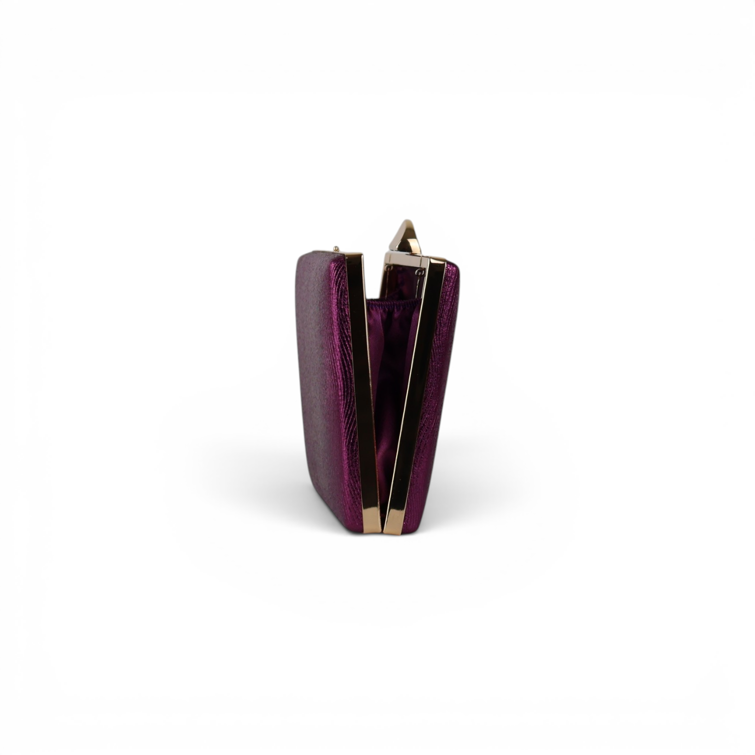 Bolsa de Festa Clutch Metalizada Roxo Berinjela