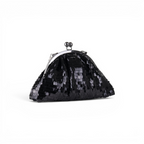 Bolsa de Festa Clutch Lantejoula Brilhante Preta