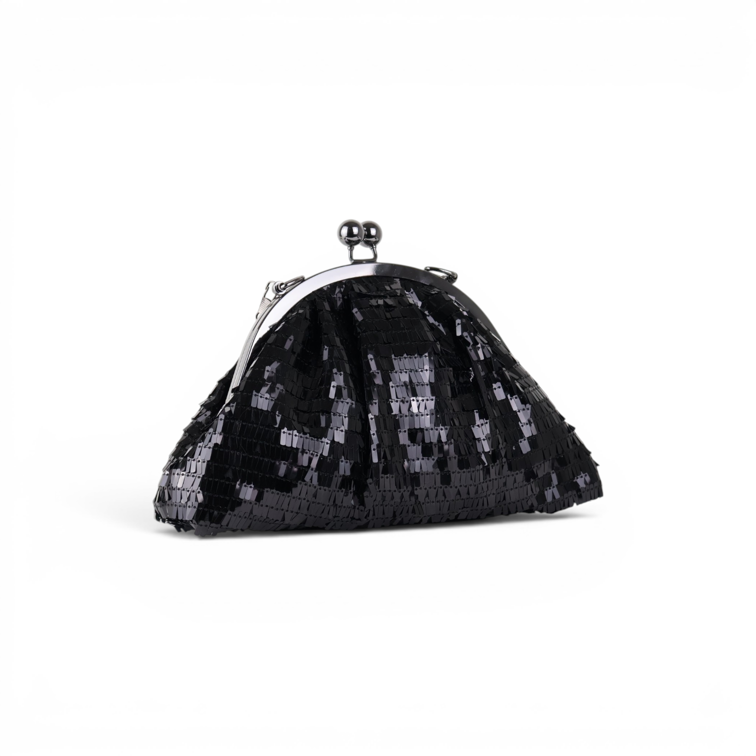 Bolsa de Festa Clutch Lantejoula Brilhante Preta