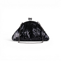 Bolsa de Festa Clutch Lantejoula Brilhante Preta