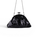 Bolsa de Festa Clutch Lantejoula Brilhante Preta