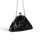 Bolsa de Festa Clutch Lantejoula Brilhante Preta