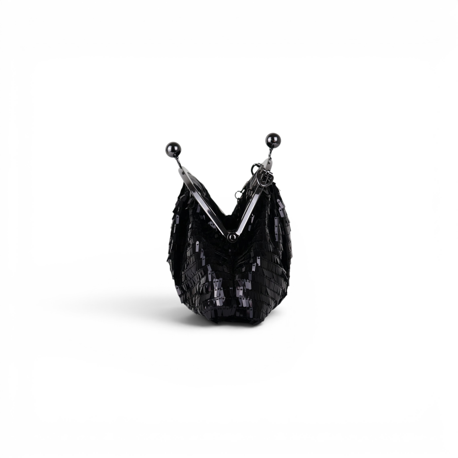 Bolsa de Festa Clutch Lantejoula Brilhante Preta