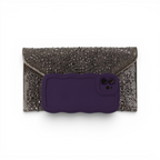 Bolsa Carteira Envelope Strass Prata Grafite