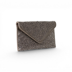Bolsa Carteira Envelope Strass Prata Grafite