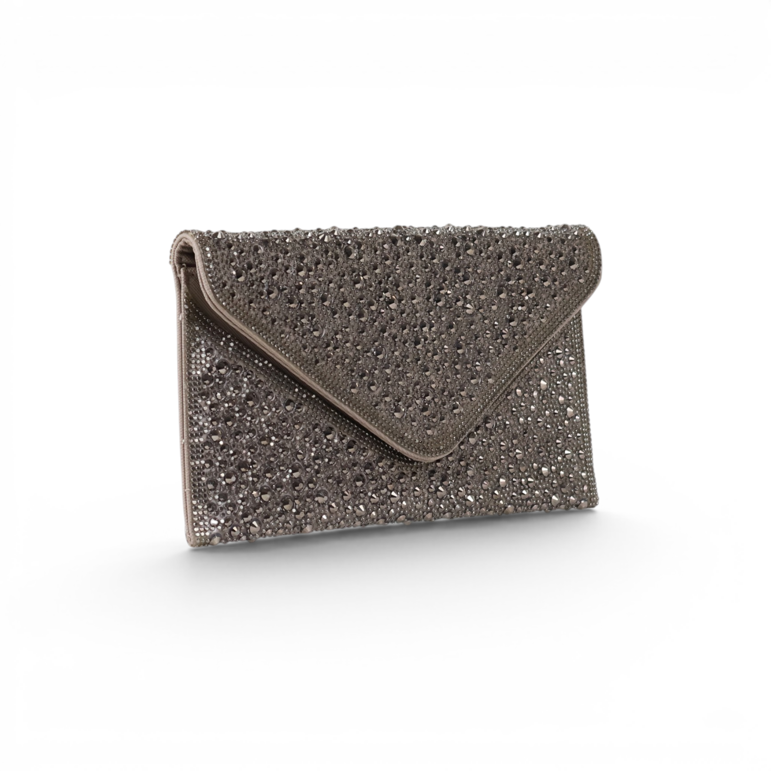Bolsa Carteira Envelope Strass Prata Grafite