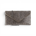 Bolsa Carteira Envelope Strass Prata Grafite