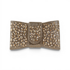 Bolsa Carteira Envelope Strass Dourada