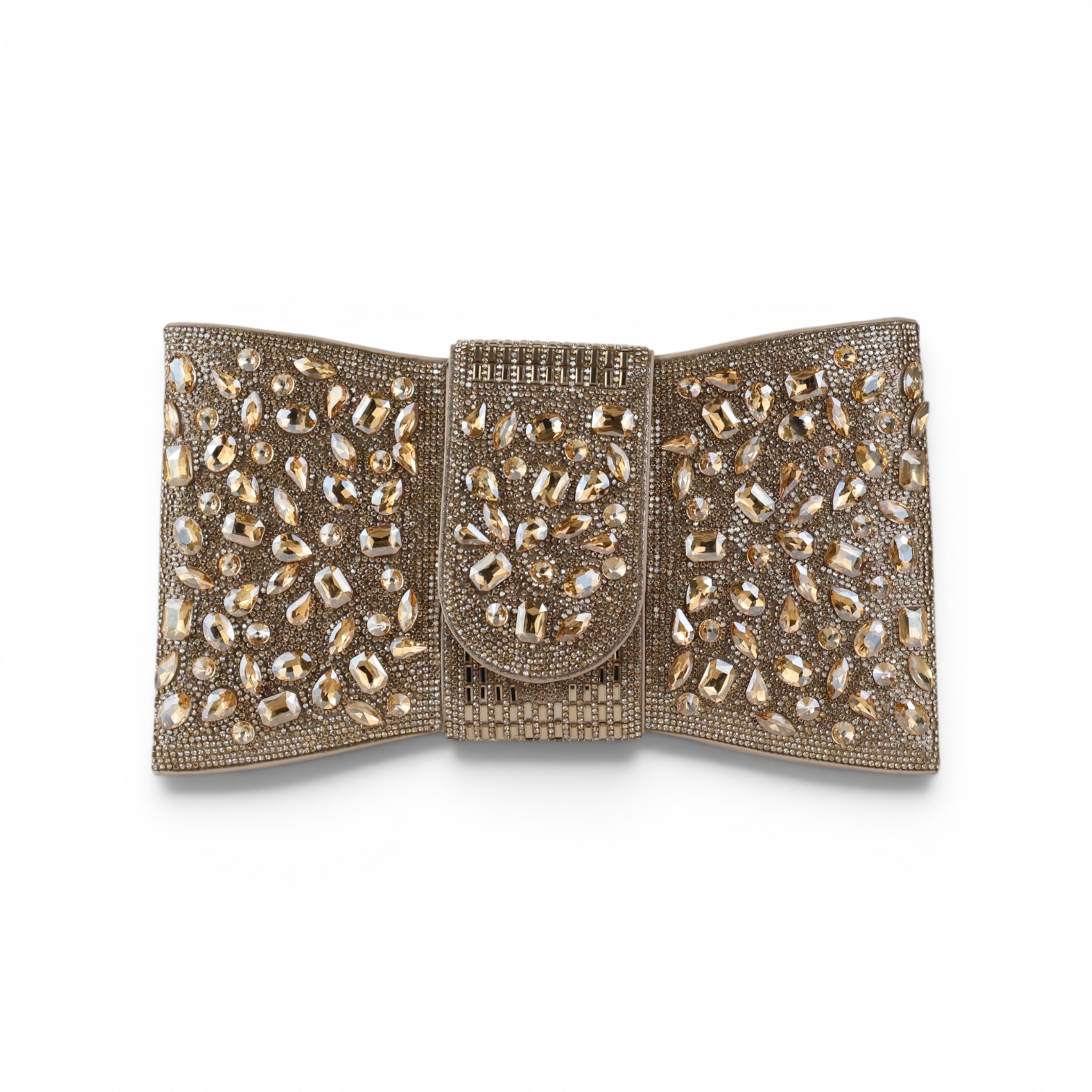 Bolsa Carteira Envelope Strass Dourada