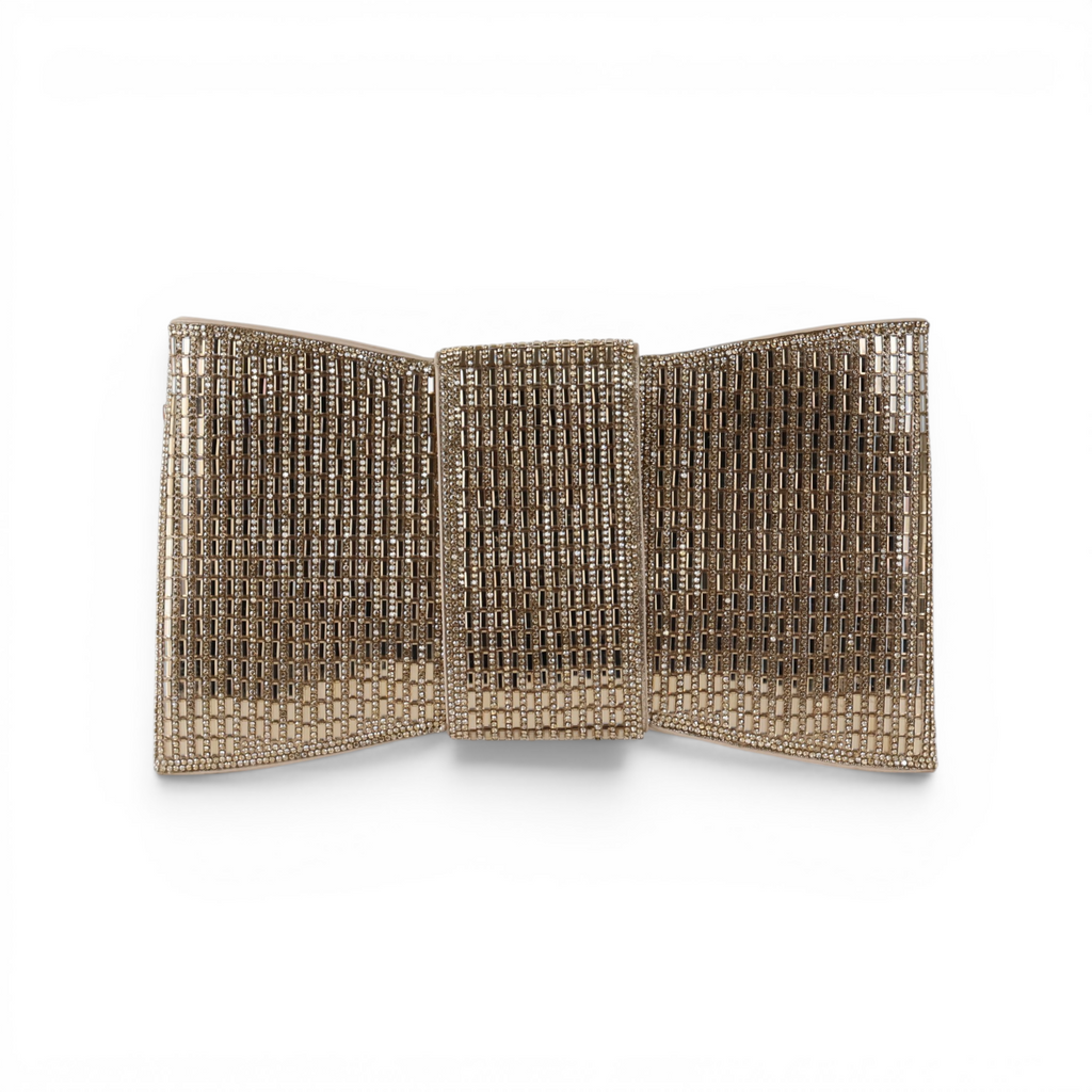 Bolsa Carteira Envelope Strass Dourada