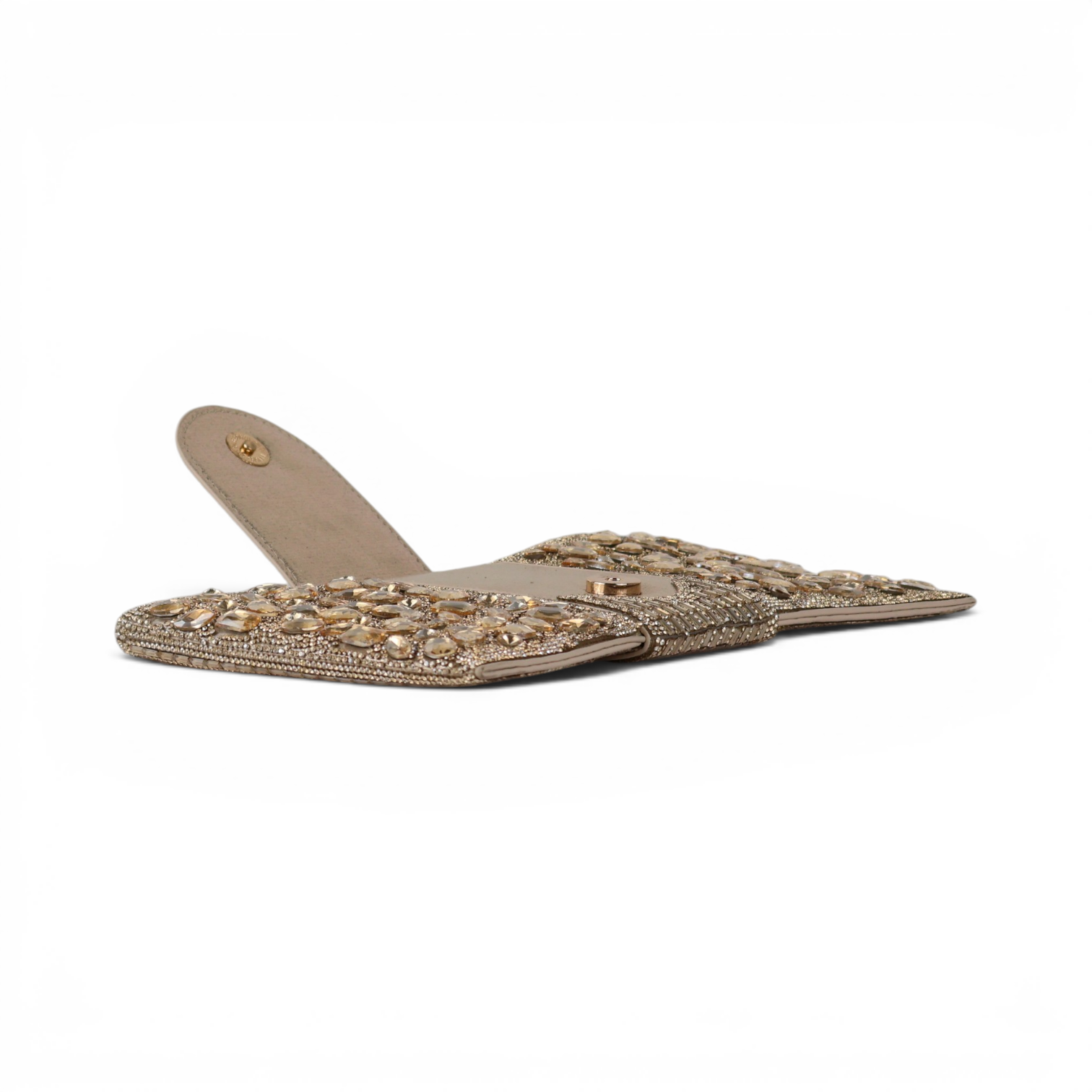 Bolsa Carteira Envelope Strass Dourada