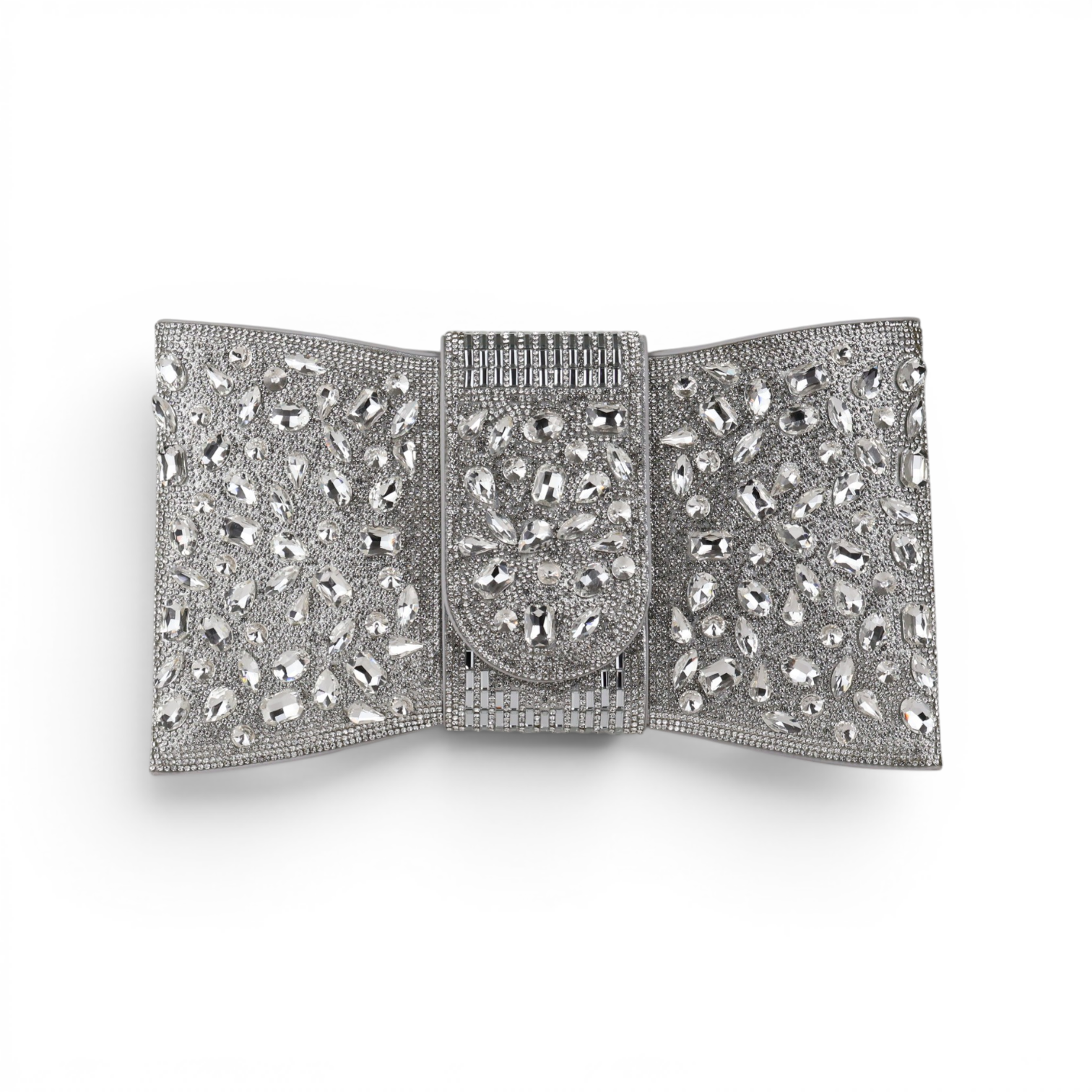 Bolsa Carteira Envelope Strass Prata